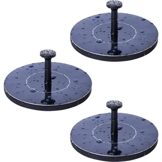 3er Set Solar Springbrunnen für Außen, Solar Teichpumpe mit Sprüh Effekten, Garten Wasserspiel - F3ONTANA - Schwarz
