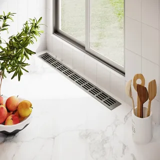 MS Beschläge Lüftungsgitter aus Aluminium in Edelstahl eloxiert 60mm x 800mm