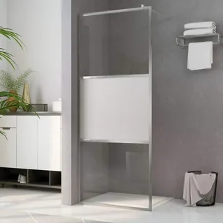 Homgoday Duschwand für Begehbare Dusche Halbmattiertes ESG-Glas 90x195cm Duschabtrennung Walk in Dusche Duschtrennwand Duschkabine Duschtrennwand für Begehbare Duschen Modern Design