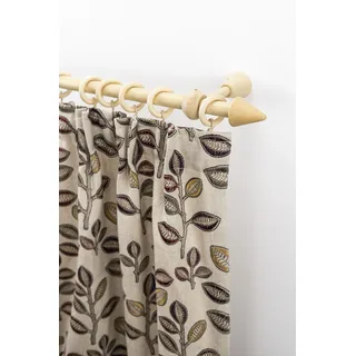 GARESA »Evi« 1 läufig-läufig Wunschmaßlänge Vorhanggarnitur Holz, verlängerbar, Wandmont.,mit Ringe/2 Lauf Gleiter