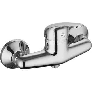 sanicomfort Duscharmatur WIEN chrom – Einhebelmischer für Dusche, Aufputzmontage, Brausearmatur mit 1/2 Zoll Anschluss, Messing