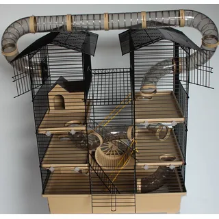 XXL Hamsterburg Hamsterkäfig Mäusekäfig CH2 Beige mit Röhrensystem