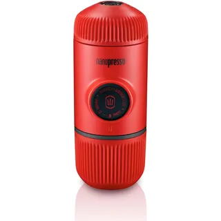 WACACO Nanopresso Tragbare Espressomaschine, Upgrade-Version von Minipresso, 18 Bar Druck, Kleine Reisekaffeemaschine, Ohne Schutzhülle, Manuell Bedient, für Zelten und Wandern, Rot