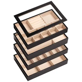 ADEL DREAM Stapelbares Schmucktablett Schmuckschatpfanne Aufbewahrung Schublade Lagerung-Schmuck Aufbewahrung Damen Schmuckschatpfe