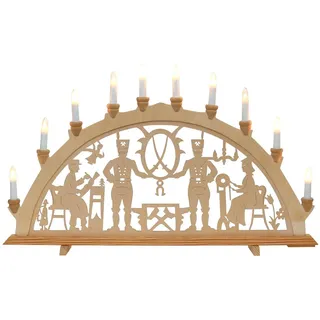 Dekohelden24 Schwibbogen 10 flammig, Motiv: Bergleute, ca. 71 x 4 x 40 cm