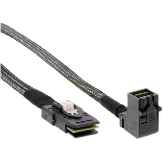 InLine Mini-SAS HD Kabel, SFF-8643 gewinkelt zu SFF-8087, mit Sideband, 0,5m