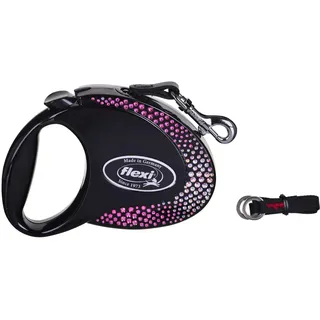 flexi Glam Composition M - Rollleine für Hunde - 5 m - schwarz