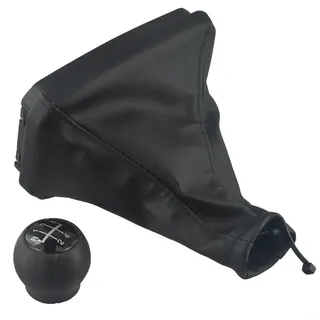 Vasiumic Schaltgetriebe 5-Gang-Schaltknauf mit Gamasche für Opel Meriva A 2003-2005 2007-2010 Schwarz Kunststoff Leder Ersatzteile Autoteile