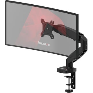 huzaro Motion 1.2 | 1 Monitor Halterung Einzelner Monitorarm Ständer | für 15-27 Zoll PC-Bildschirme | VESA 75 & 100 mm | Höhenverstellbare mit Neigungen Dreht Schwenken | Belastung 7 kg