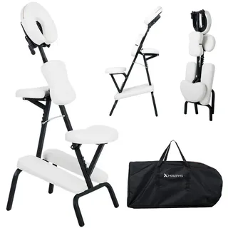 Habys Massageliege Massagestuhl Flexo, klappbarer Therapiestuhl, leicht & mobil weiß