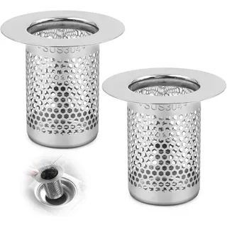 BITEFU 2 Stück Abflusssieb Dusche, 5Cm Haarsieb Dusche Edelstahl, Abflusssieb Ba