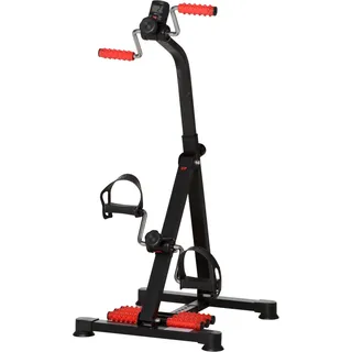 HOMCOM Pedaltrainer für Senioren Höhen- und Längenverstellbar Mini Heimtrainer mit Griff LCD Display Befestigungsband Anti-Rutsch-Matte Arm- und Beintrainer Bewegungstrainer Mini Bike für Zuhause Büro   Aosom