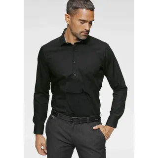 Olymp Luxor, modern fit, Global Kent", Herren, Gr. 39, normaler Arm, schwarz 100% Baumwolle, Hemden Businesshemd,
