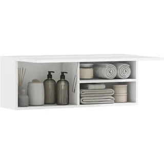 Homcom Badezimmerschrank mit nach oben klappbarer Tür | Hängeschrank, Wandschrank, Badschrank, Einlegeboden