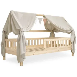 Ehrenkind Ehrenkind® Kinderzimmer-Deko-Set: Betthimmel & Wimpelkette für magische Momente | Oeko-TEX Zertifiziert | Kinderzimmer Deko | Betthimmel Kinderzimmer, 90x200 Beige