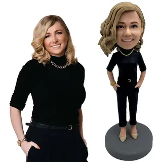 Figurinivque Wackelkopf-Statue, Skulptur, personalisierbar, Wackelkopf, Weihnachtsfiguren, Kuchenaufsatz