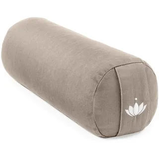 Lotuscrafts Nackenrolle mit Bezug, Yogarolle klein 40 x 13 cm, Yogakissen rund, ideal für Yoga und Pilates, aus Bio-Baumwolle und Bio-Dinkelspelz, GOTS Zertifiziert