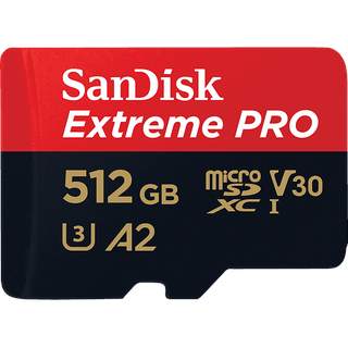 SanDisk Extreme Pro microSDXC UHS-I U3 V30 A2 512 GB+ SD-Adapter 