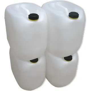 kanister-vertrieb® 4 x 30 Liter Kanister Wasserkanister Campingkanister Farbe natur inkl. 5 Stück Beschriftungsetiketten (4x30knn)