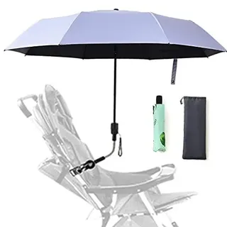 BOTIZR Stuhlschirm mit Klemme, universell, verstellbar, UV-Schutz, Regenschirm for Kinderwagen, Rollstühle, Terrassenstühle (Color : Purple, Size : 95cm)