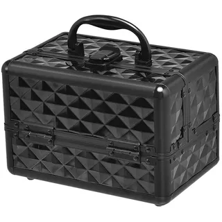komfotteu Schmuckkoffer Kosmetikkoffer Schminkkoffer, für Make-up schwarz