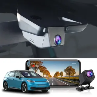 Fitcamx 2K Dashcam Auto Vorne Hinten passend für VW ID.3 2023 2022 2021 2020 & passend für Seat Cupra Born, OEM 1440P +1080P Dual Dashcam WiFi, G-Sensor, Loop-Aufnahm, WDR Auto Kamera, 64GB Karte