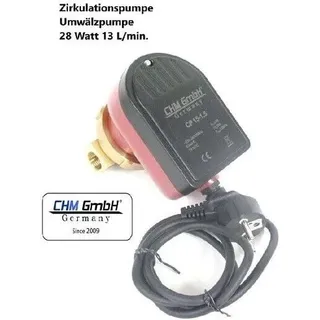CHM - GmbH® Zirkulationspumpe 230 v 15-15 1/2 Zoll Umwälzpumpe Brauchwasserpumpe - schwarz/rot
