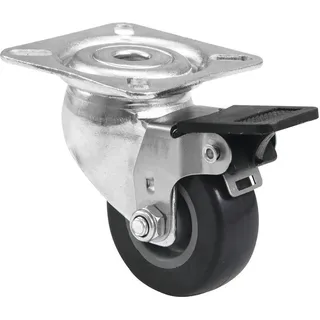 Roadinger Lenkrolle 50mm grau mit Bremse