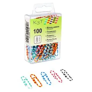 TSI Büroklammern 48019, Zebra, 28mm, farbig sortiert, kunststoffüberzogen, 100 Stück