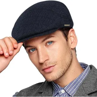 Schiebermütze Herren Gatsby Newsboy Schirmmütze Einheitsgröße Blau