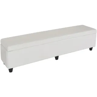 berlinlodge Sitzbank Truhenbank Weiß 180 x 45 x 45 cm