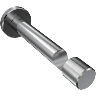 Interdeco Gardinenstangen Träger/Wandhalter/Schraubkappen-Halterung Chrom 10,5 cm Abstand offen 1-läufig 20 mm Ø Prestige