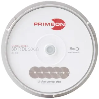 PrimeOn BD-R DL 50GB/2-8x Cakebox 10 Disc) ultra-protect-disc Surface