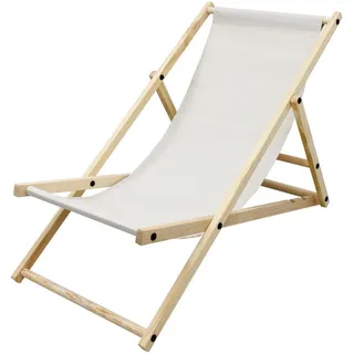 ECD Germany Gartenliege Sonnenliege 117 x 52 x 83 cm Beige