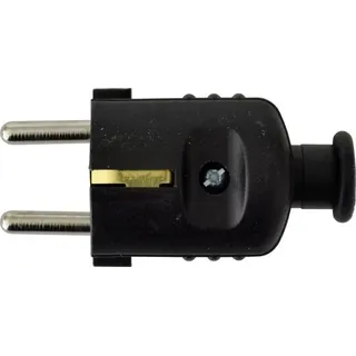 N & L 18490 Schutzkontaktstecker Kunststoff 230V Schwarz