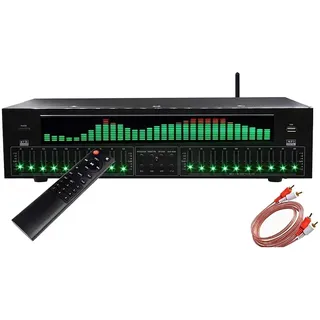 Fucxeoy 31-Band-Digital-Equalizer, Professioneller Digitaler Audio-Stereo-Grafik-EQ, Musikspektrumanalysator, LED-Audio-Soundprozessor-Soundsystem, Rauschunterdrückung, Für Aufnahmestudio
