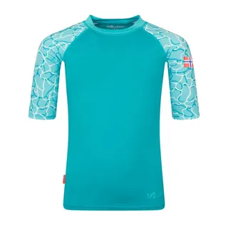 TROLLKIDS Badeshirt Haukland T in dark turquoise/madeira blue | 116