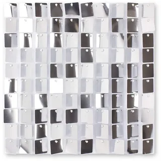 eventkauf Paillettenwand Panel 30x30 cm Shimmer Wand Sequin Wall Fotohintergrund Hochzeit (Silber)