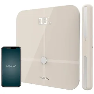 Cecotec Badezimmerwaage mit App, Surface Precision 10600 Smart Healthy Pro Beige