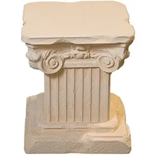 Antikes-Wohndesign Säule-Standsäule-Blumensäule-Dekosäule-Steinsäule Weiss-matt-antikfinish