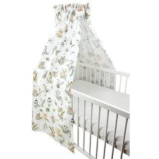 TupTam Babybett Himmel mit Schleifchen, Farbe: Safari/Löwe/Braun/Blätter/Grün, Größe: ca. 160x240 cm