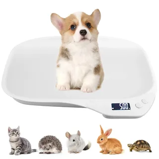 BORDEAG Digitale Haustierwaage, Haustierwaage für Kleine Tiere, Kleine Tierwaage, 15kg (±1gram), mit LCD-Display, für Kätzchen, Welpen, Hamster