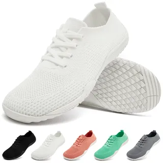 Sneaker Damen Barfussschuhe Turnschuhe Sommer Hallenschuhe Weiß Größe 42 EU - 42 EU