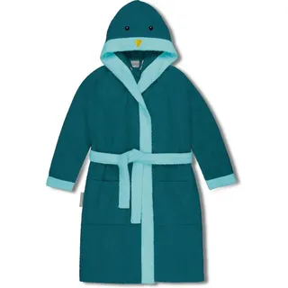 Normani Kinder Bademantel aus Bio-Baumwolle Malia in Blau / Pinguin | Gr.: 122/128