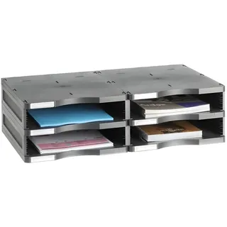 M-Office Atenea Nachhaltiges Standard-Modul, 100% recycelbar, Vier Fächer DIN A4, bestehend aus 2 Basen und 2 Höhen