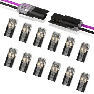 12 Stück Steckverbinder,Kabelverbinder 2 Polig,Steckverbinder 2 Polig,Kabelverbinder,Kabel Steckverbinder,Steckverbinder 12v,Amp Stecker 2 Polig,Auto Stecker 2 Polig,für 18-22 AWG Kabel Crimp