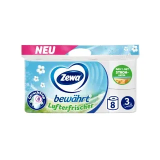 Zewa Toilettenpapier bewährt Lufterfrischer 3-lagig, 8 Rollen