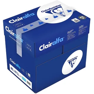 Clairefontaine 1979C - Karton mit 5 Ries Druckerpapier / Kopierpapier Clairalfa, DIN A4, 80g