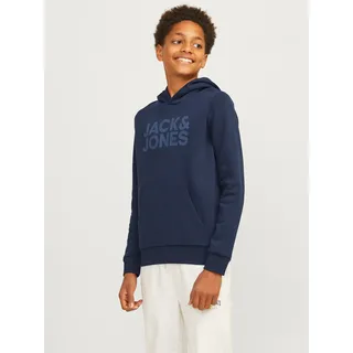 Jack & Jones Junior Corp Logo Kapuzenpullover Navy Blazer / Fit Jr / Large Print / W Navy Blazer 16 Jahre