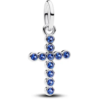 Pandora Kreuz Silber mit Blauen Steinen